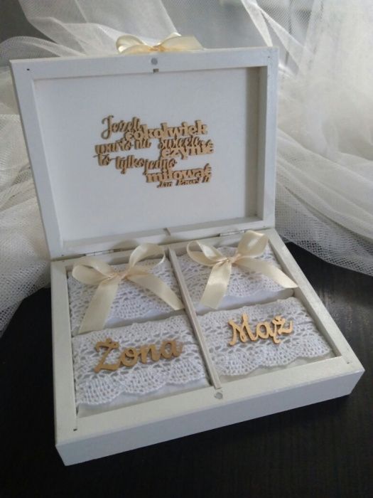 Pudełko, szkatułka na obrączki, ślub, ślubne