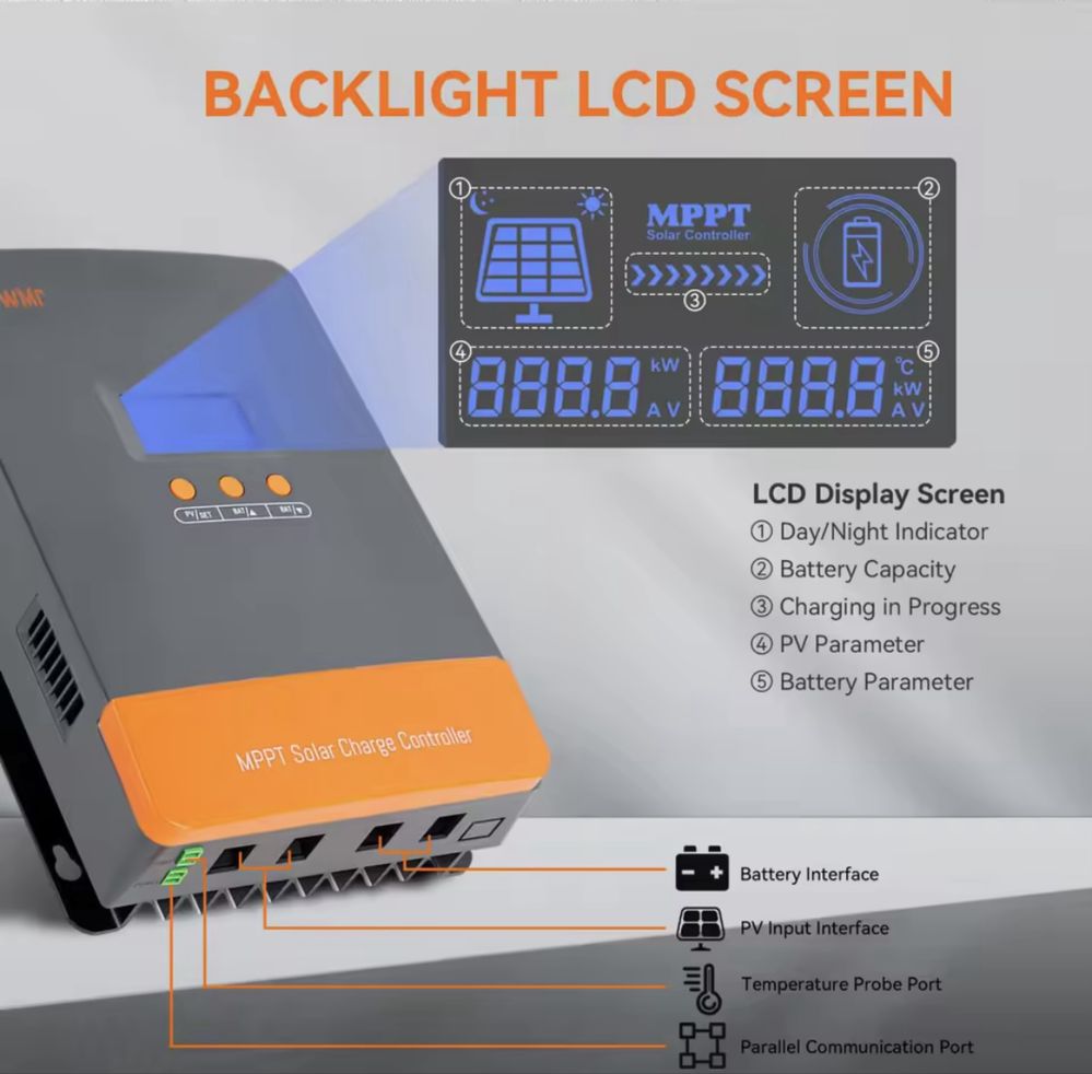 Regulator ładowania MPPT 100A solarny PowMr POW-M100-PRO