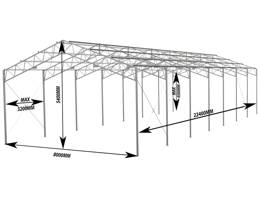 Konstrukcja Stalowa 8x22.4x4 NOWA OCYNKOWANA  HALA WIATA MAGAZYN