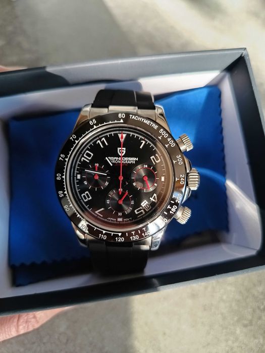 Zgrabny Zegarek męski Pagani Design Szafir,chronograf,Data Japan Seiko