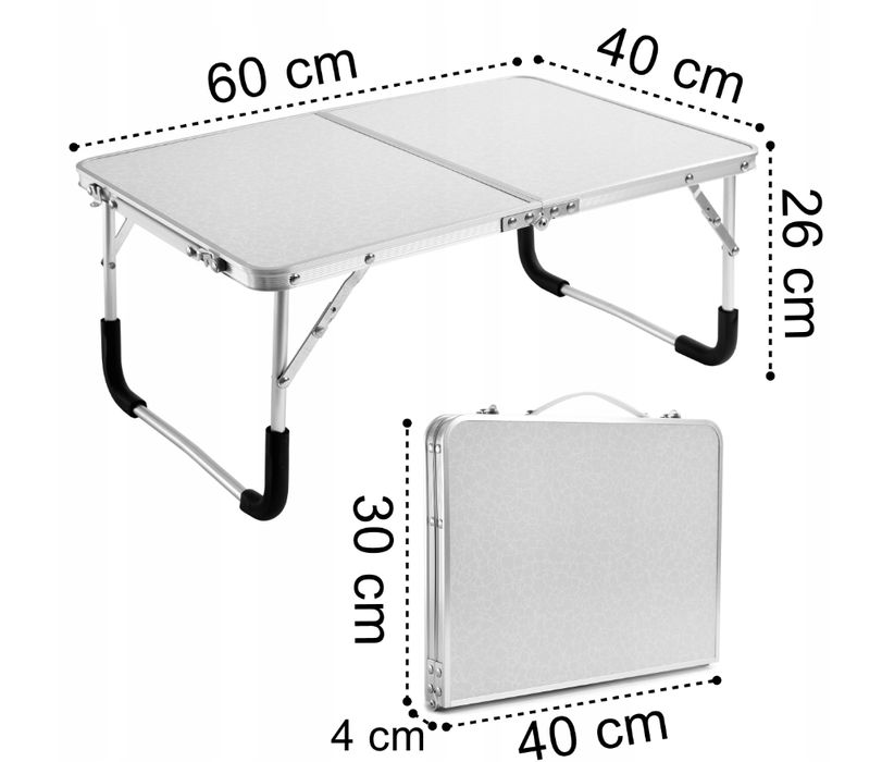 Stolik turystyczny składany aluminiowy walizka 60x40 pod namiot plażę