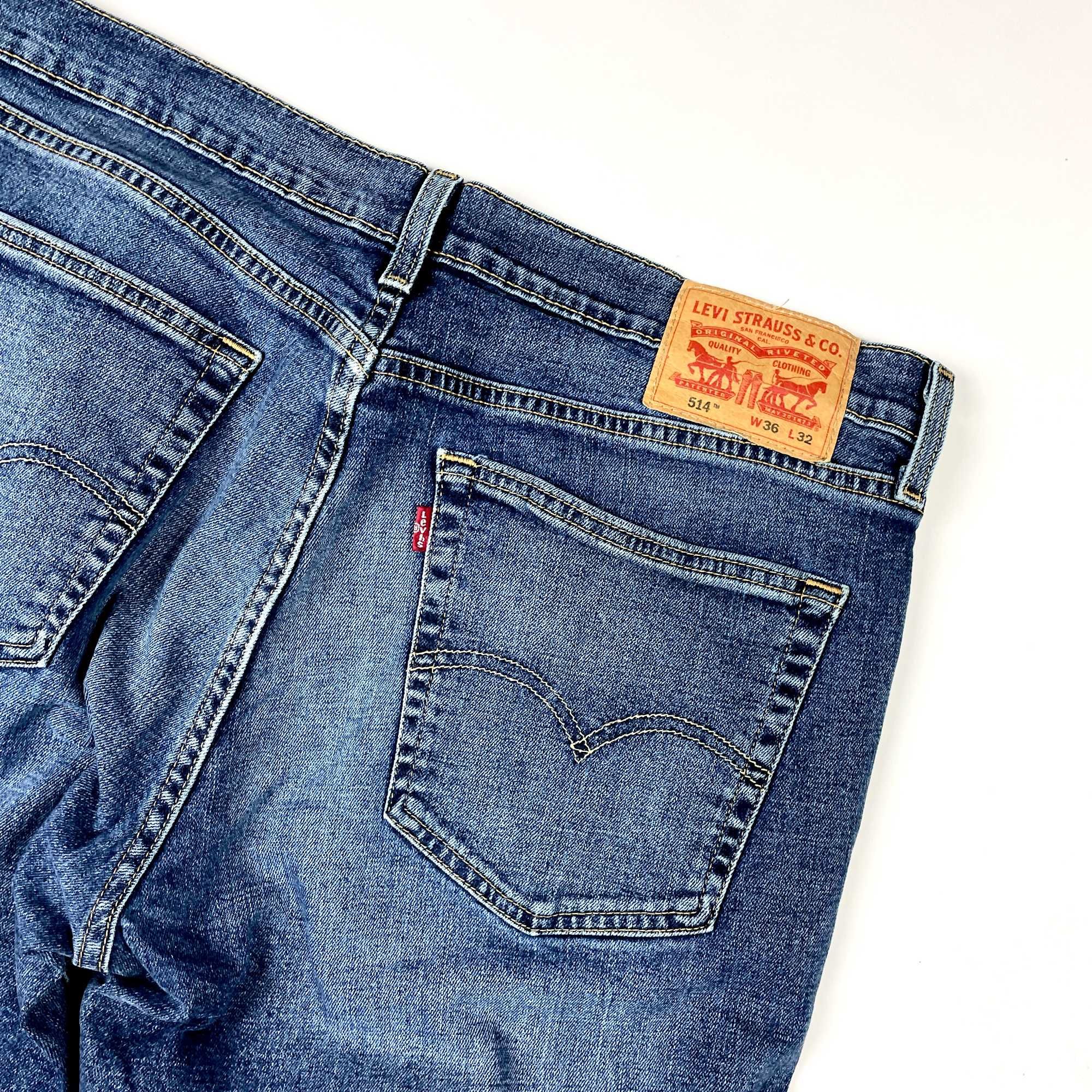 Levi’s 514 faded washed spodnie jeansowe denim navy y2k (36×32)