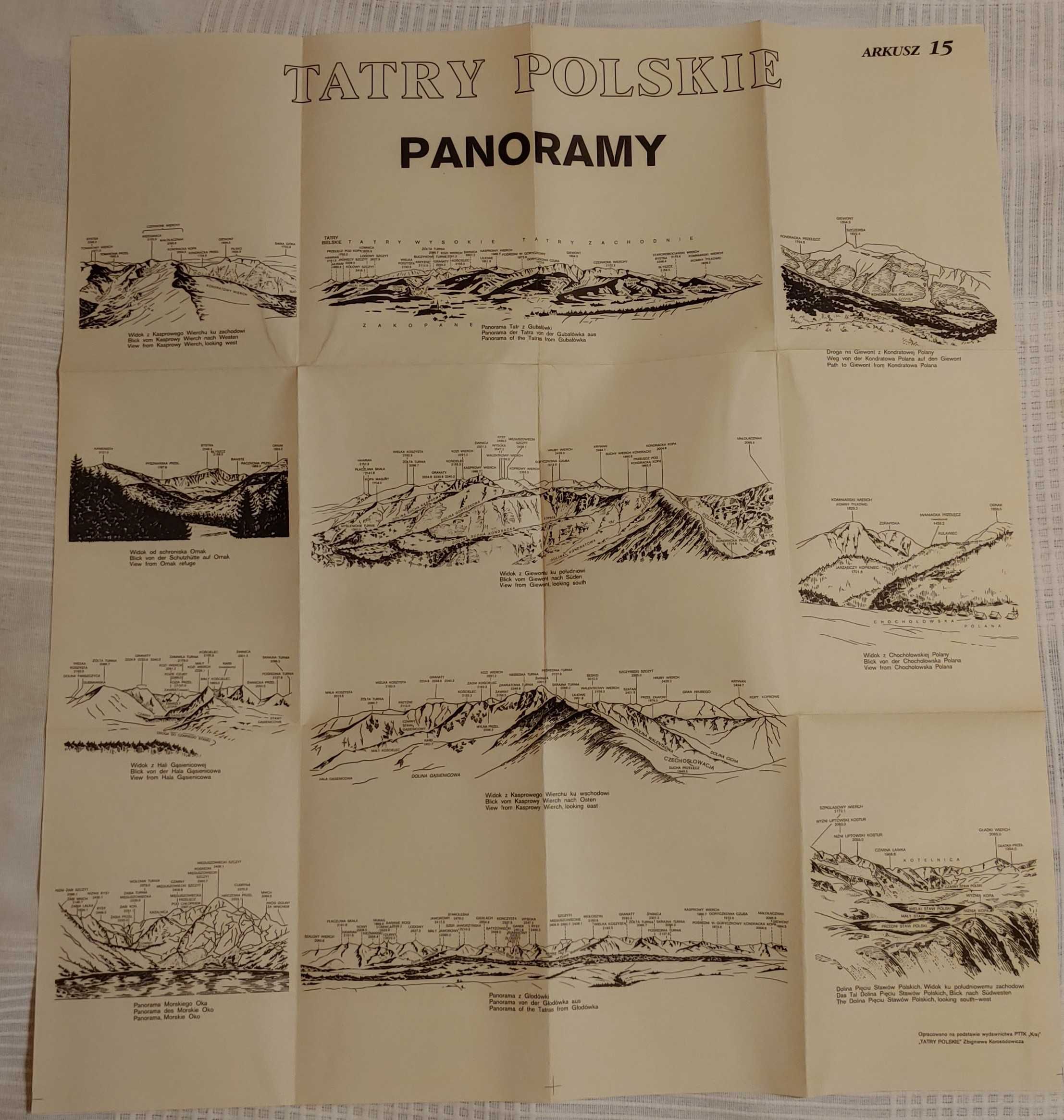 Tatry Polskie mapa topograficzna wojskowa 1:10 000