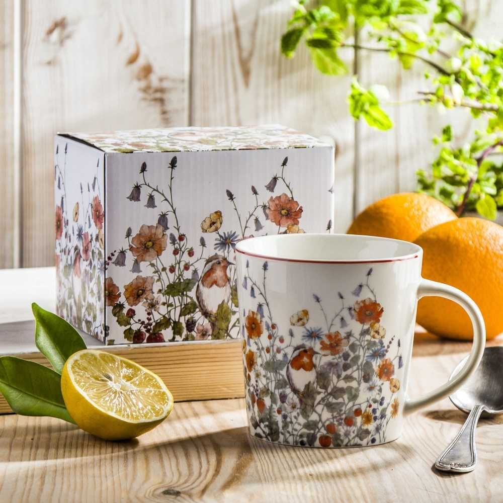 Kubek WILD BIRD ptaki porcelana 450 ml w pudełku