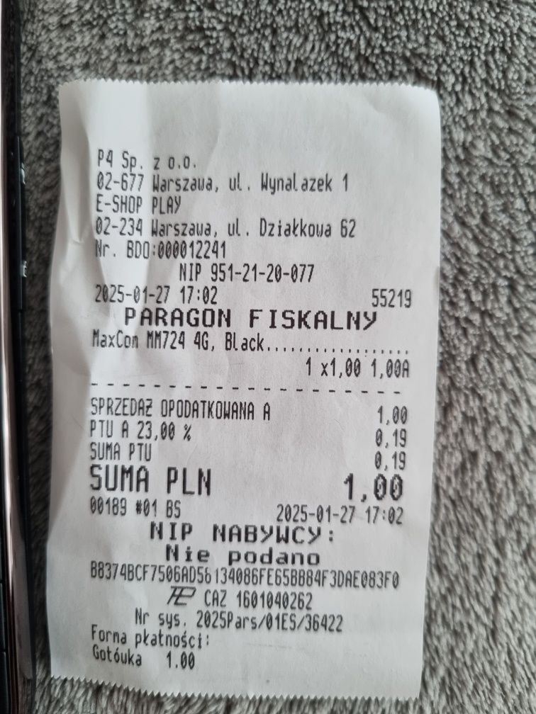 Telefon Maxcom MM724 dla seniora, nowy