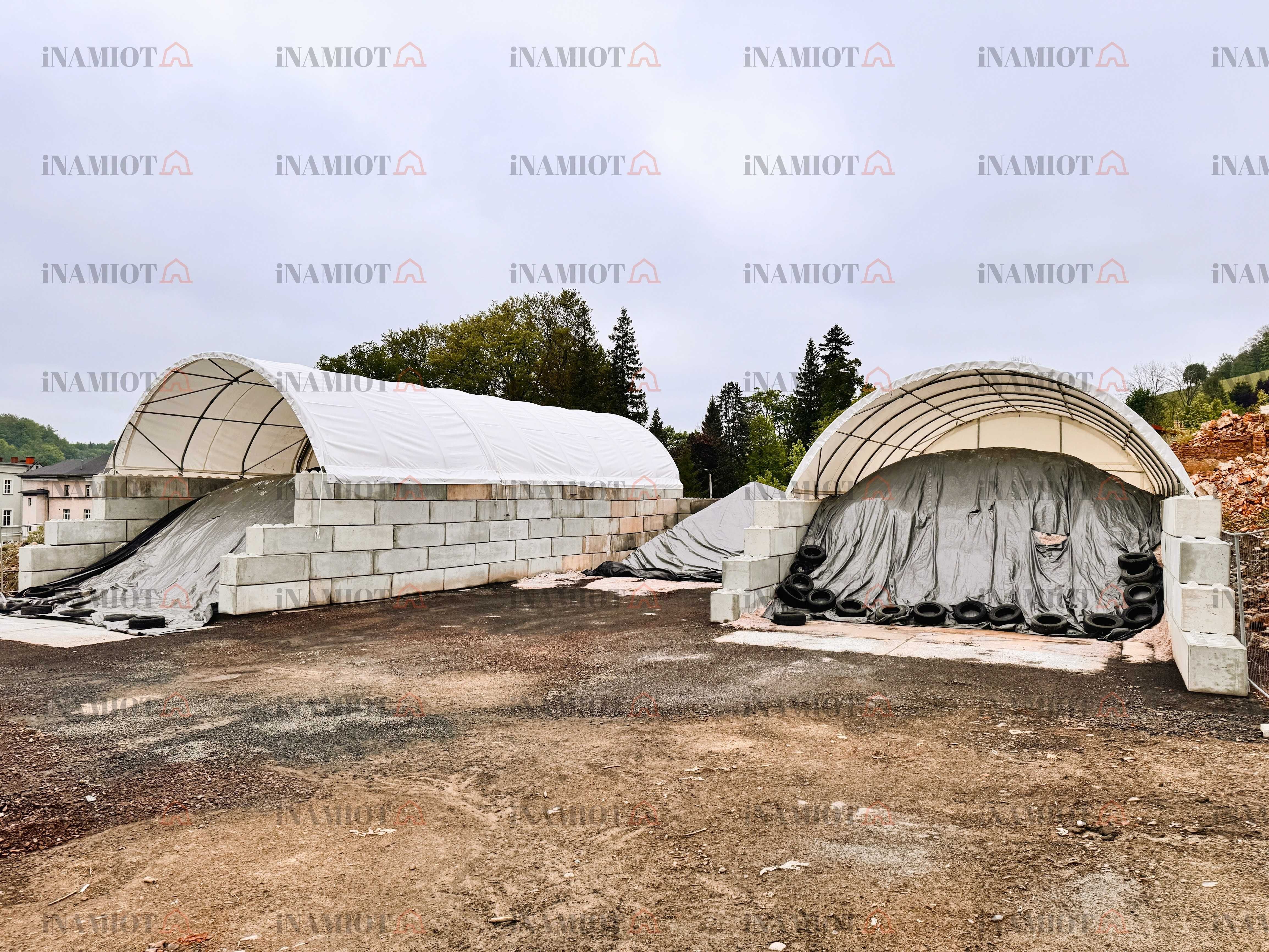 Zadaszenie kontenerów hala namiotowa 8x12 m wiata kontenerowa morskich