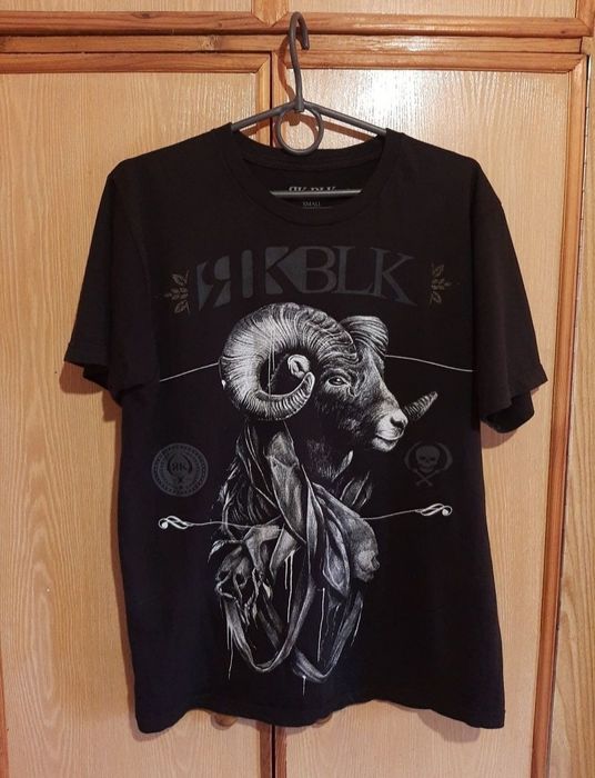 Футболка с принтом ЯK BLK,Хлопок ,размер S