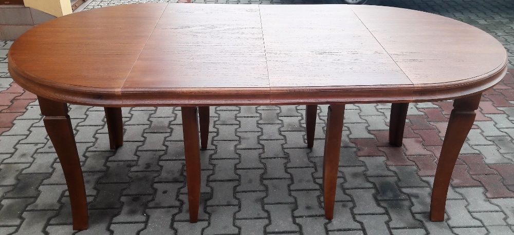Stół okrągły do salonu 130cm x 330cm rozkładany 8 Nóg lakierowany