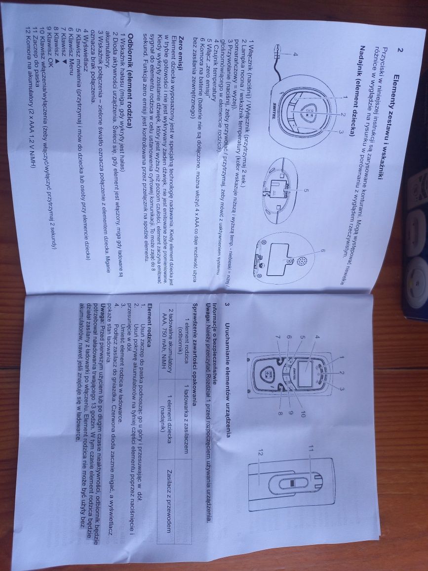 Niania elektroniczna monitor oddechu SWITEL BBC 58 MAXI ECOmode