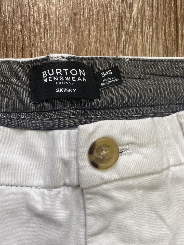Белые штаны Burton menswear skinny