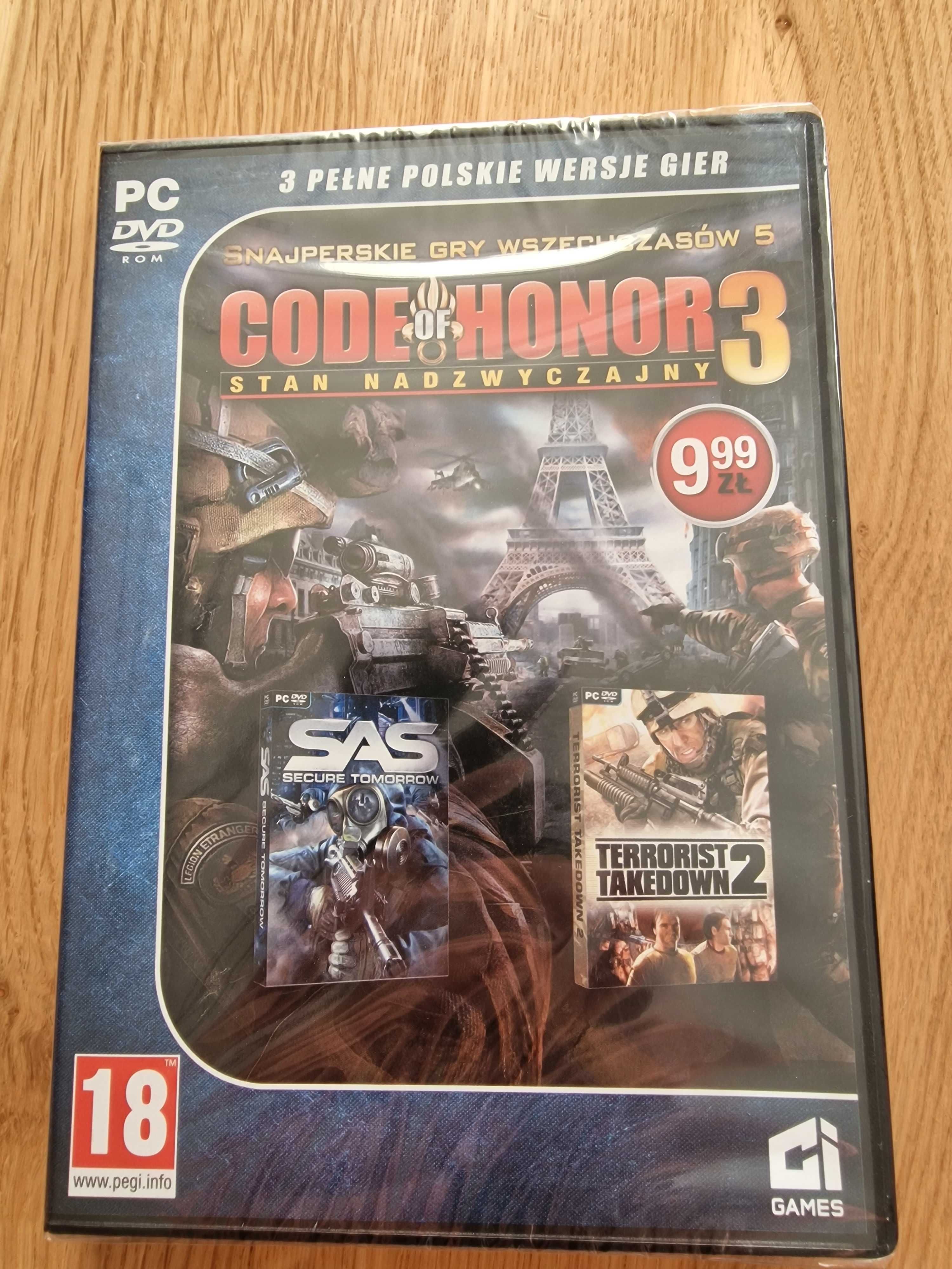 Zestaw trzech snajperskich gier na PC (m. in. Code of Honor 3)