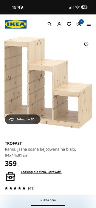 Nowa Trofast rama jasna sosna 94x44x91cm