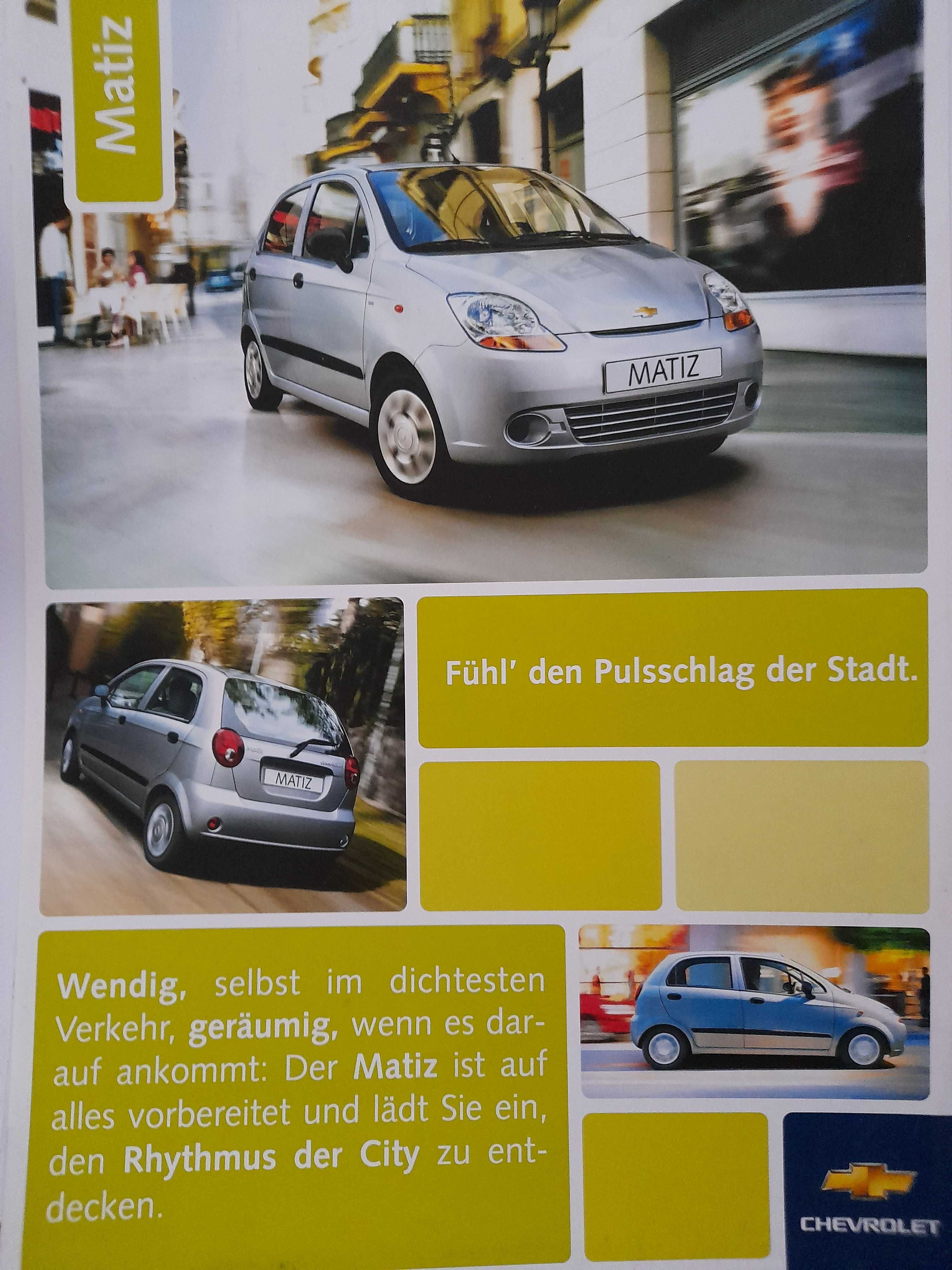 CHEVROLET Matiz 0.8 i 1.0 prospekt niemiecki 2005