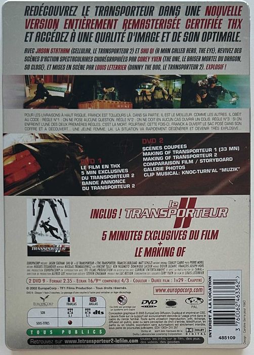 The Transporter - Ultimate Edition - remastered - DVD x 2