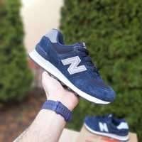 Жіночі кросівки New Balance 574  сині (сіра N)  Розміри 36-40р.