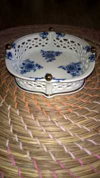 porcelana koszyk-miseczka Wallendorf sygnowany, szerokość 13 cm