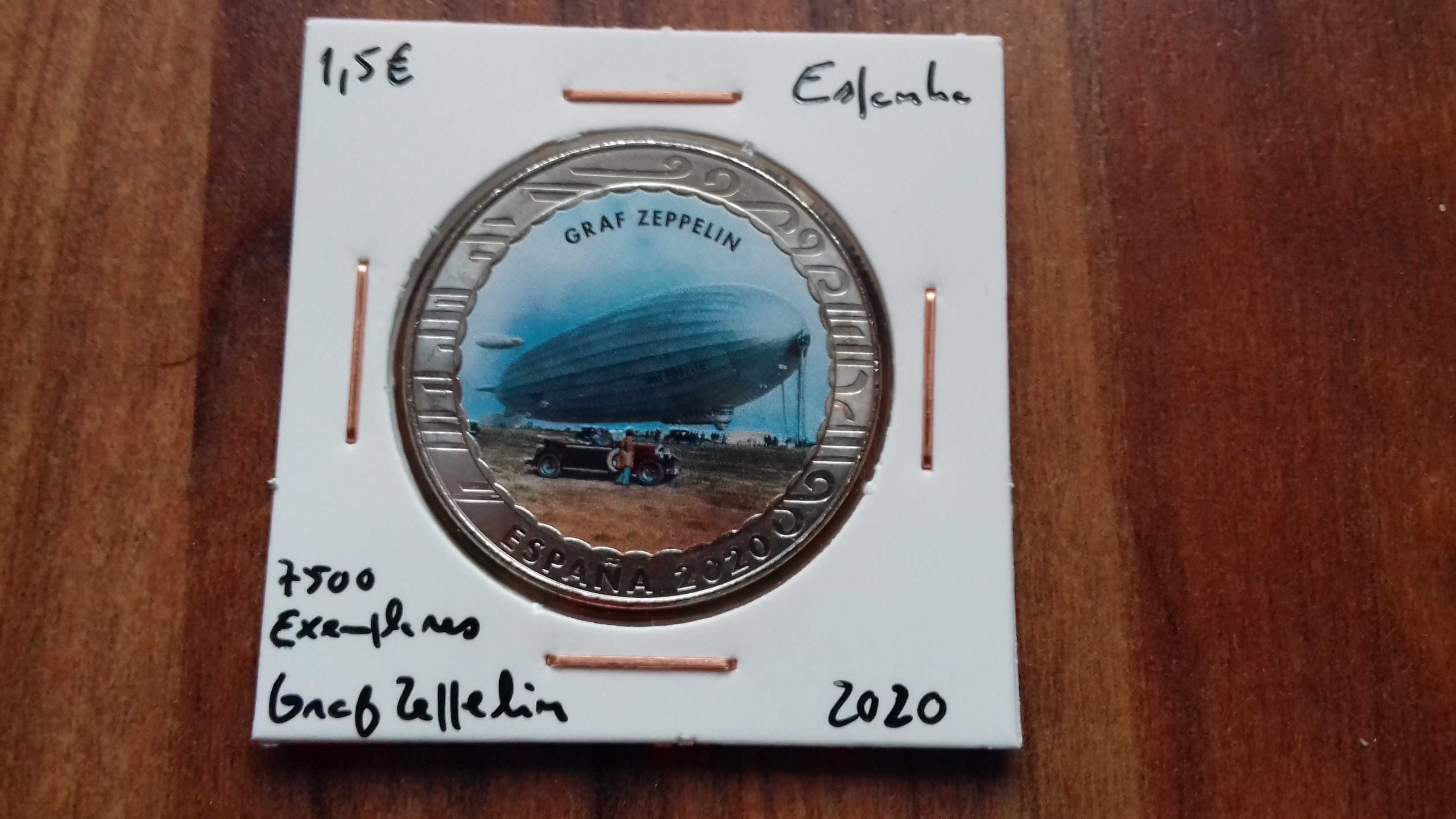 Moeda 1,50€ Espanha "Zeppelin" - 7500 Exemplares