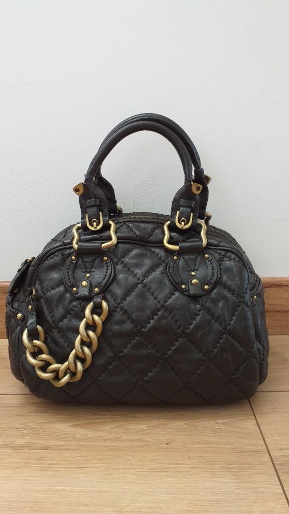 INNUE MAŁA oryginalna skóra naturalna torebka kuferek crossbody brąz