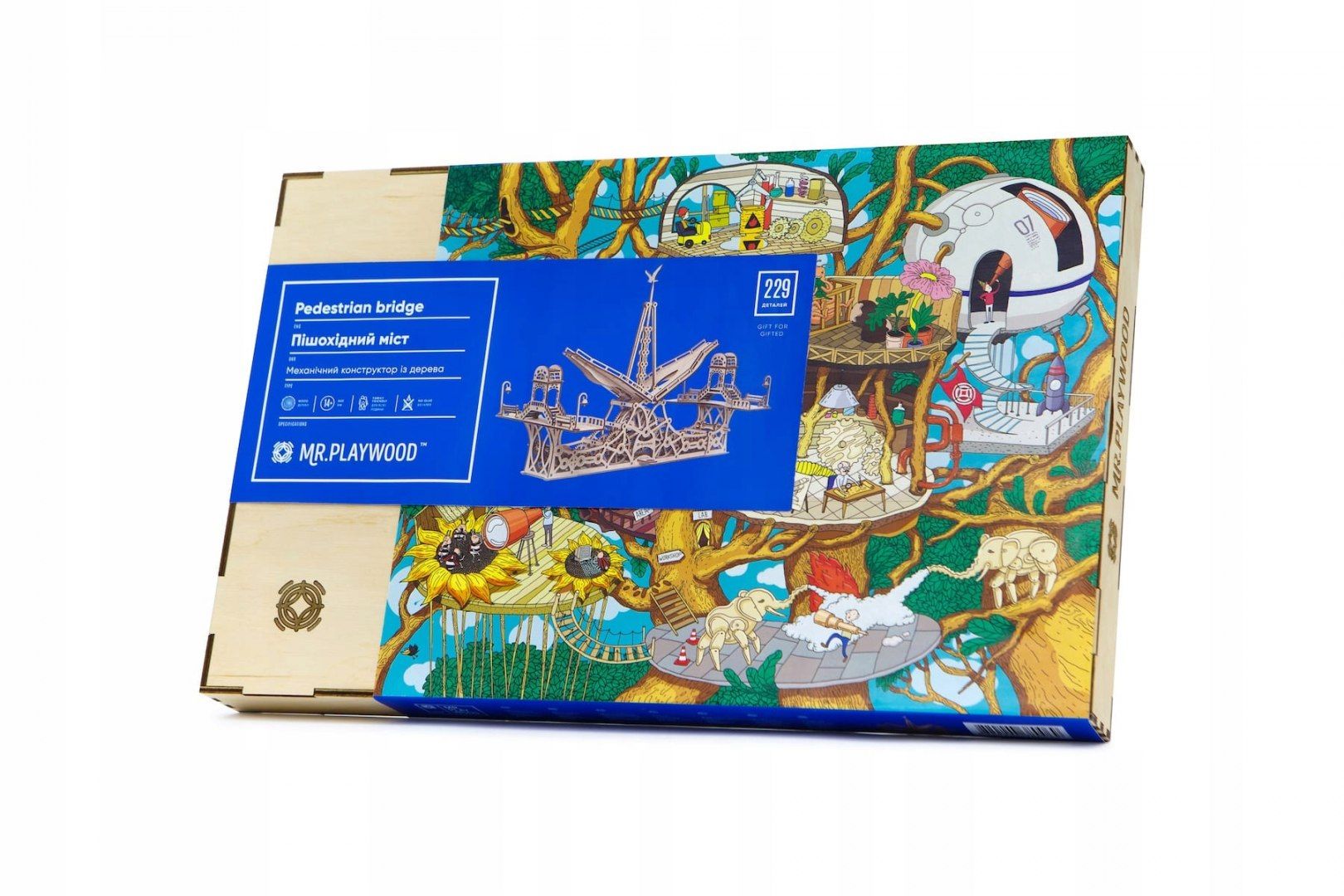 Most dla Pieszych mechaniczne, drewniane puzzle 3D