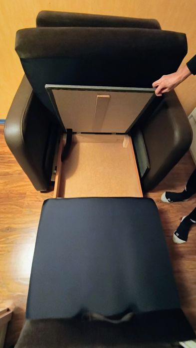 Fotel jednoosobowy brązowy jak nowy