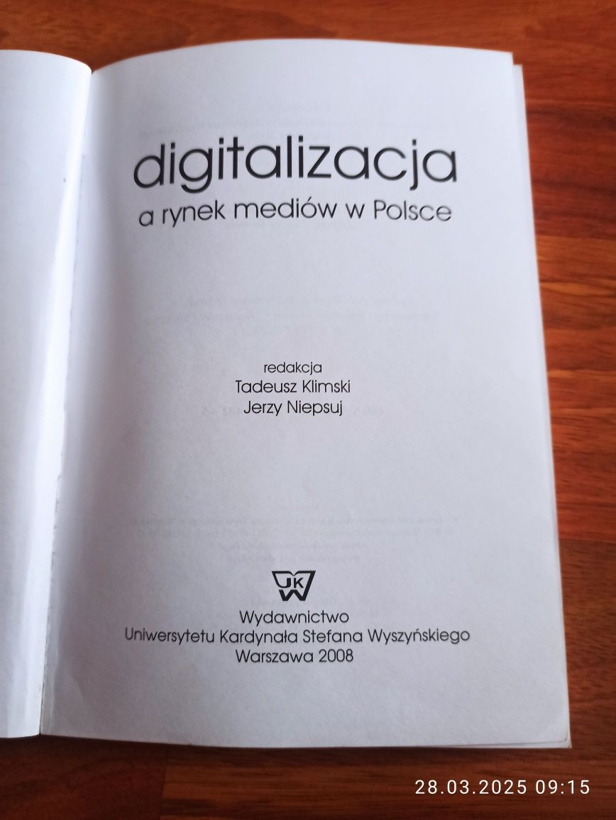 Sprzedam dobrą książkę Digitalizacja a rynek mediów w Polsce
