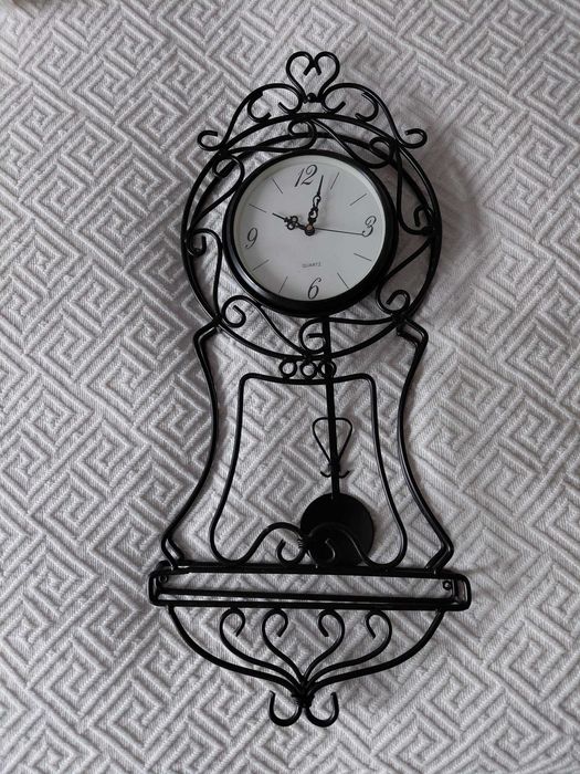 Zegar Ścienny Czarny Kuty Metal Retro/Vintage