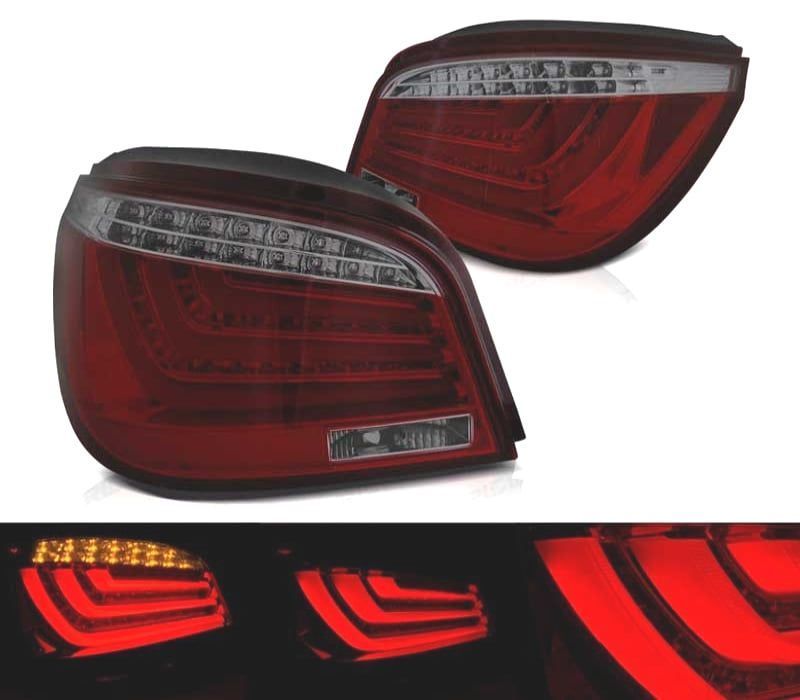 FAROLINS TRASEIROS BMW E60 LCI 07-10 SEDAN LED VERMELHO FUMADO