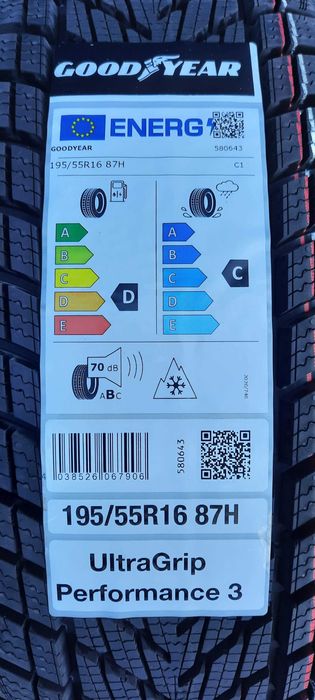 2 szt. nowe opony zimowe 195/55R16 87H Goodyear UG Performance 3