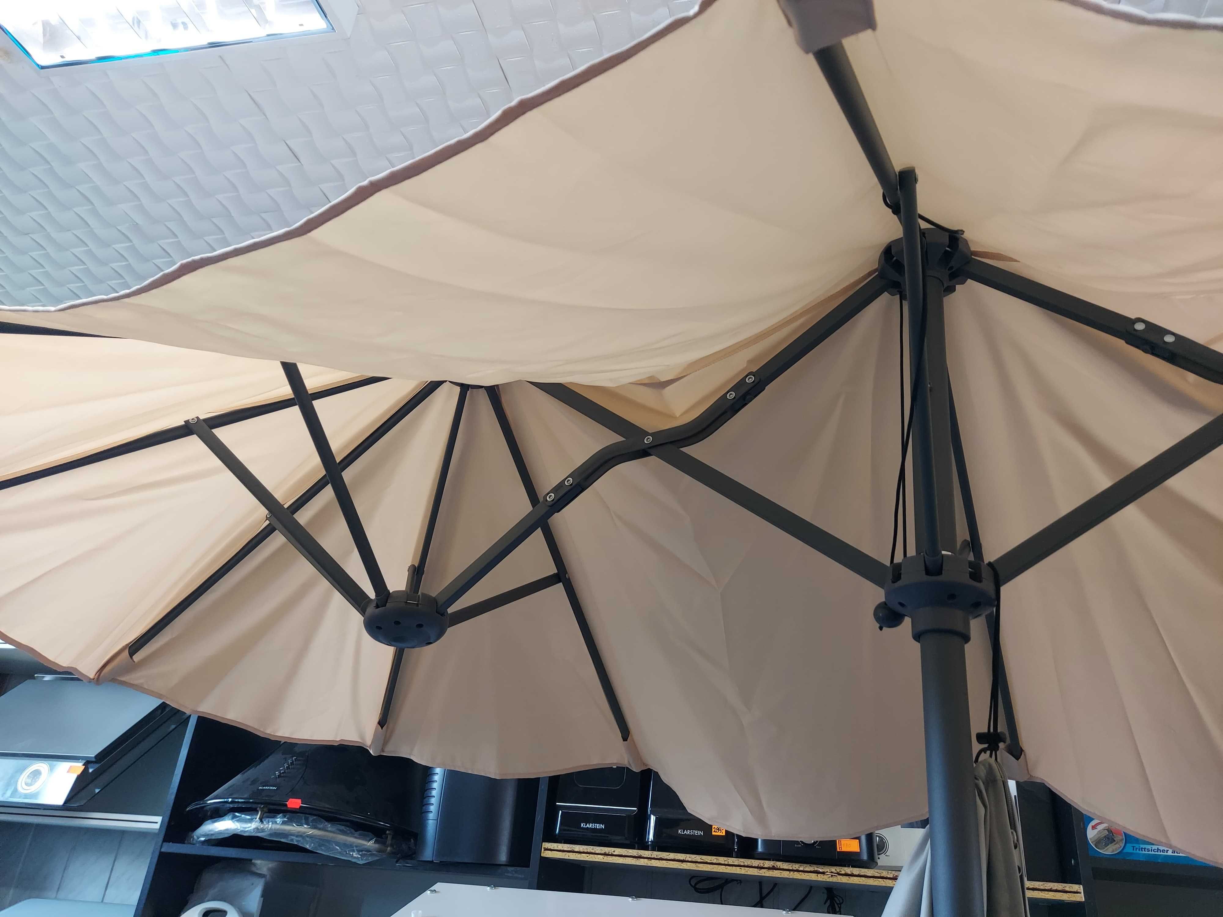 Parasol ogrodowy tarasowy Schneider Salerno 300 x 150 cm beżowy