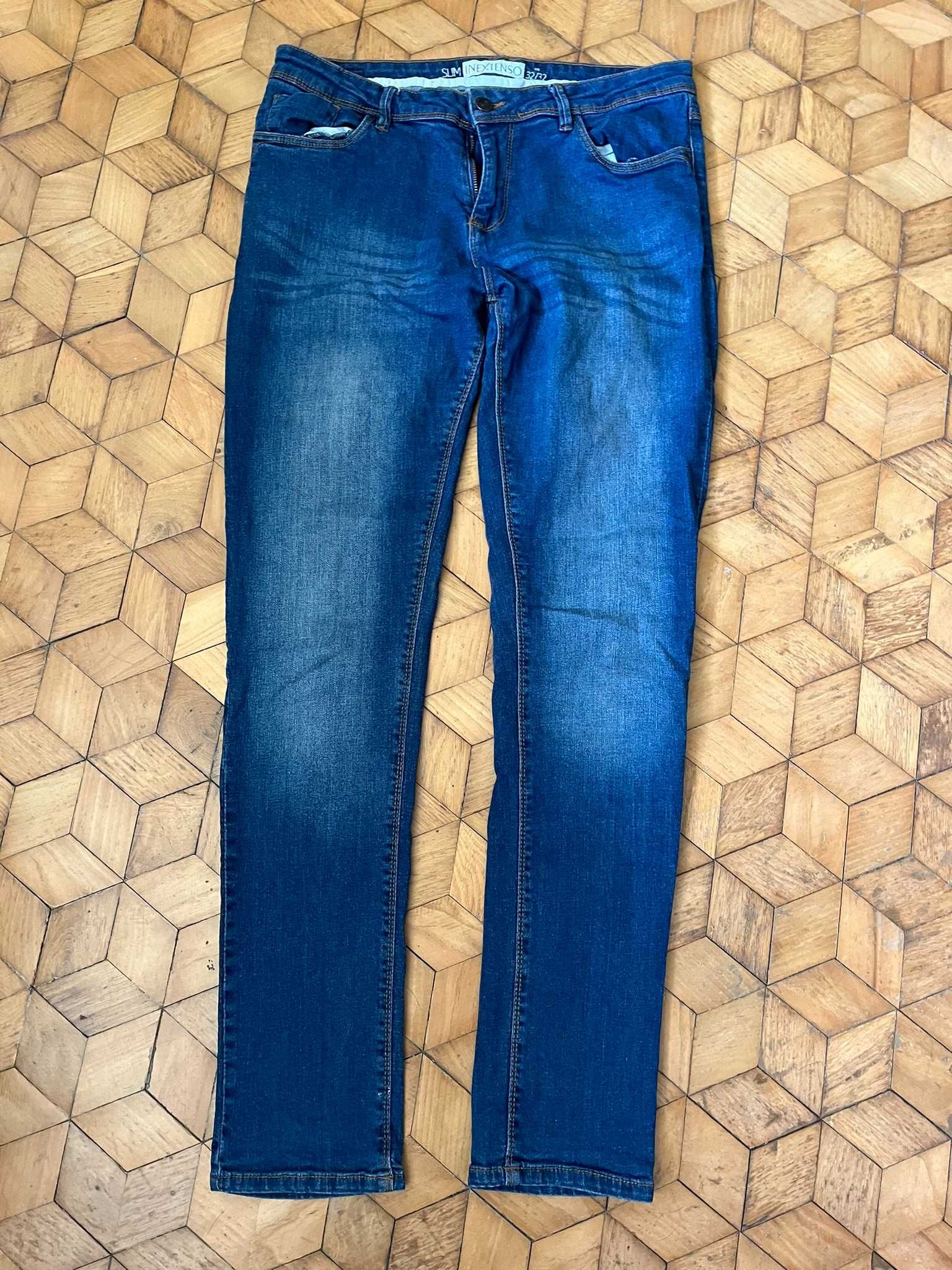 Spodnie jeans damskie W32/L32 L/XL niebieskie