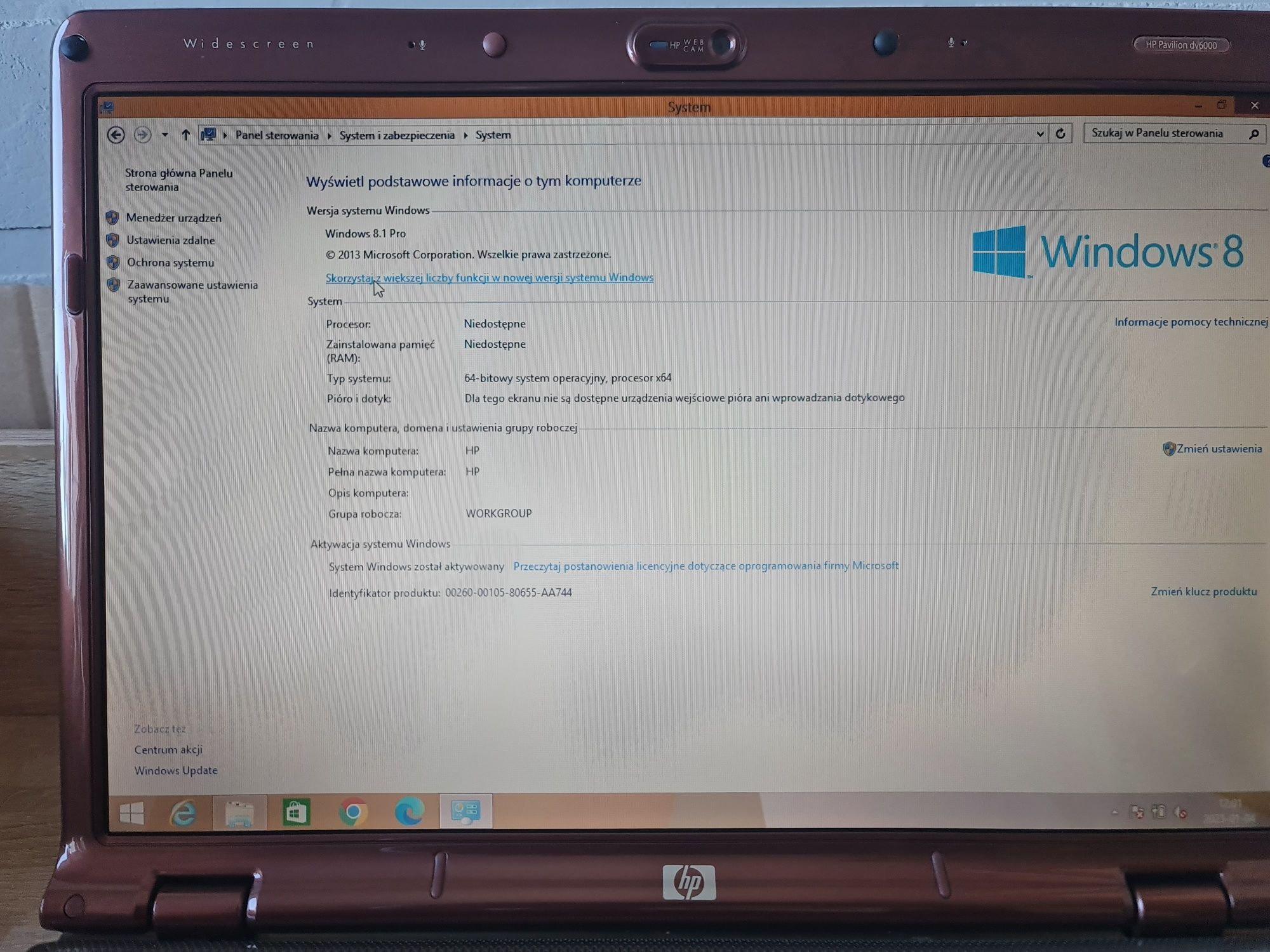 HP palivion dv6100