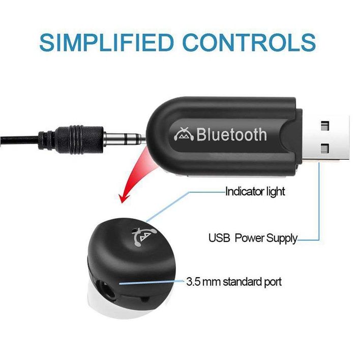 Bluetooth USB-адаптер с AUX-кабелем для авто и колонок