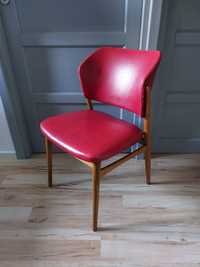 krzesło vintage marki Spahn Stadtlohn drewniane tapicerowane