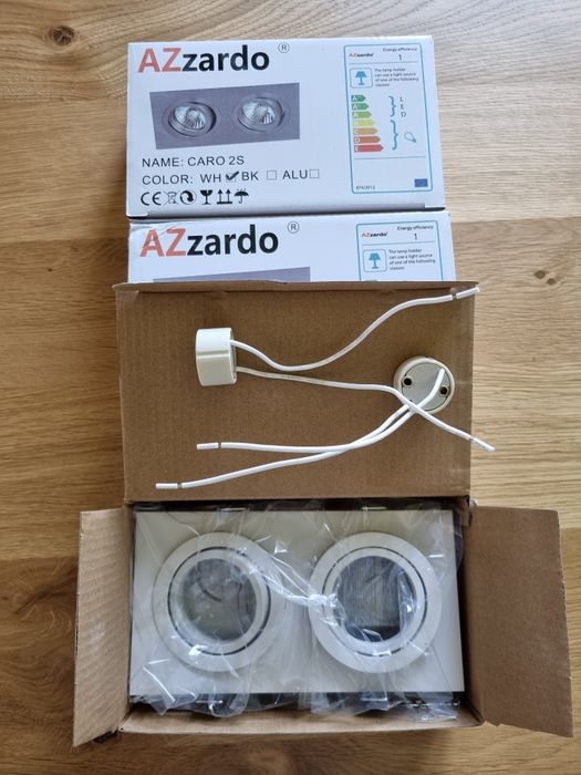 Zestaw 3 nowych lamp Azzardo Caro kolor biały