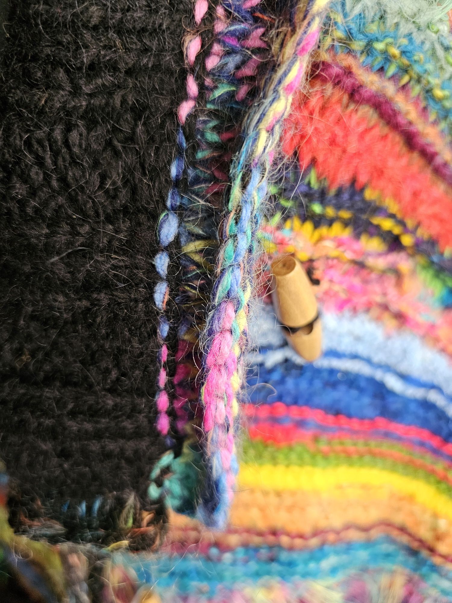 Długi kardigan płaszcz sweter rękodzieło handmade