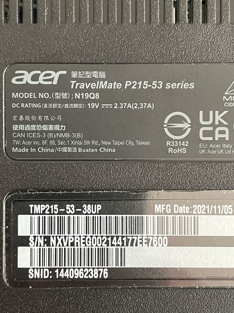 Ноутбук. acer  TravelMate P215-53 series :N19Q8