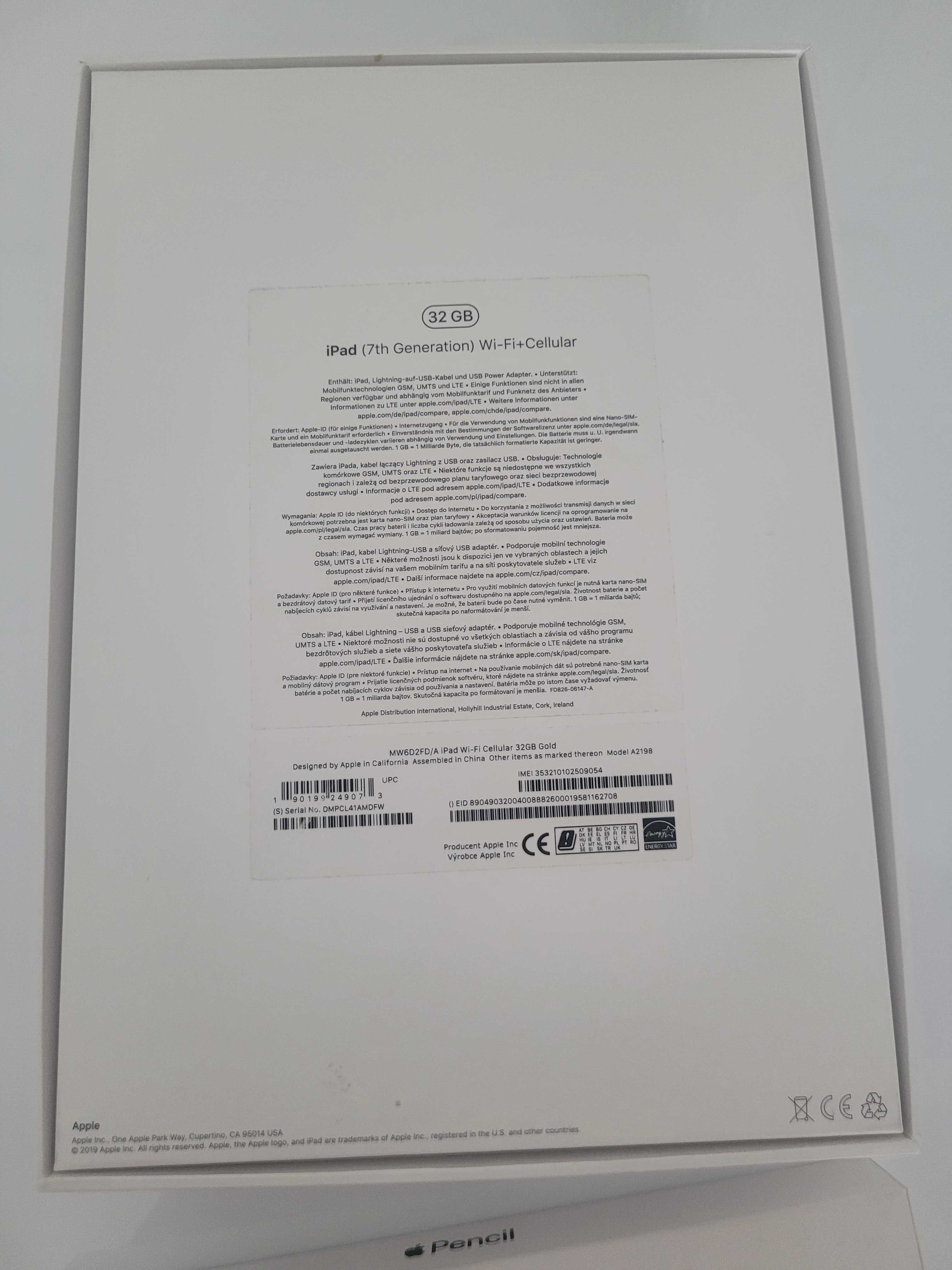 iPad 7. gen. 32GB Cellular+Apple Pencil