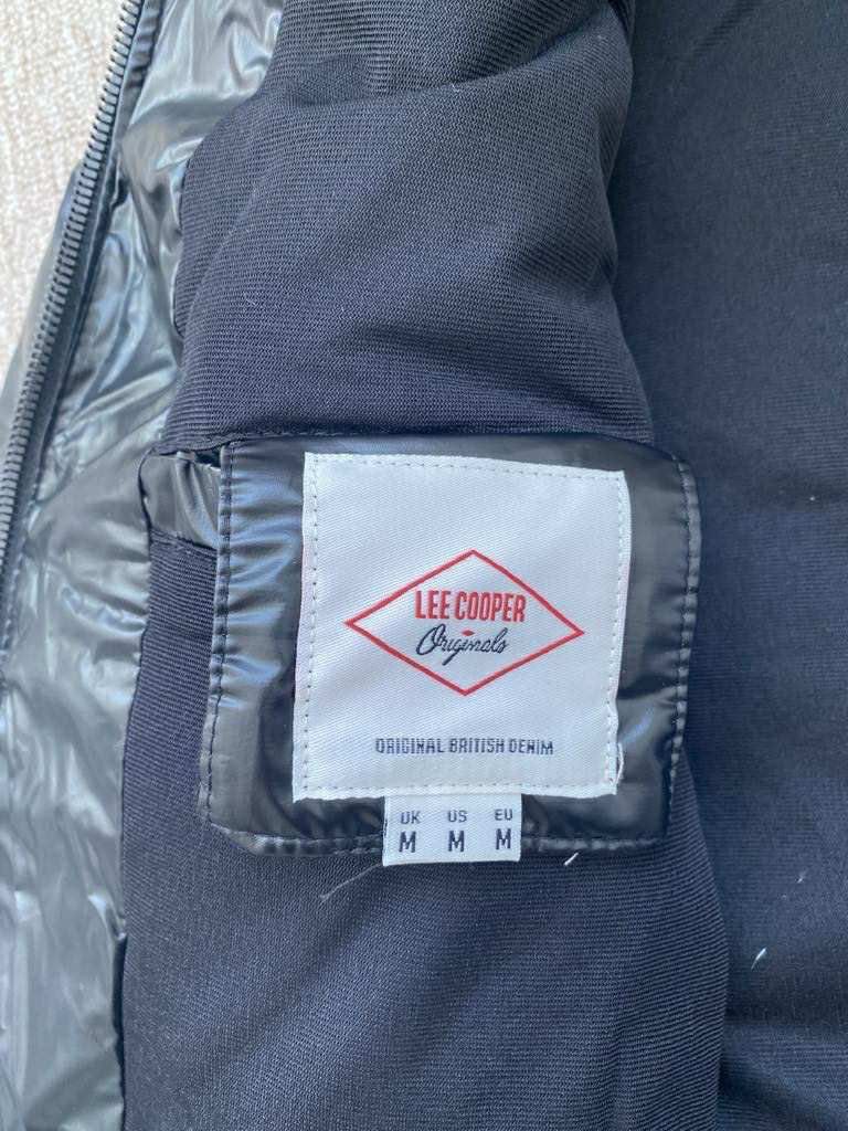 LEE COOPER/Czarna Kurtka Pikowana/Puch Kaczy/Rozmiar M