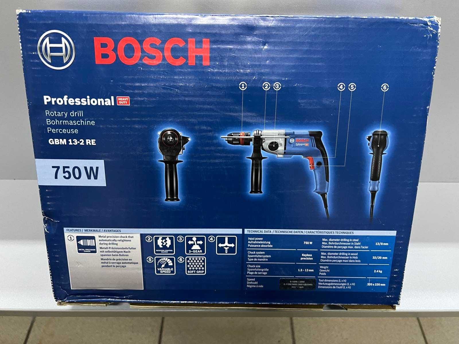BOSCH GBM 13-2 RE, 750 Вт Безударная дрель НОВЫЙ! 06011B2002