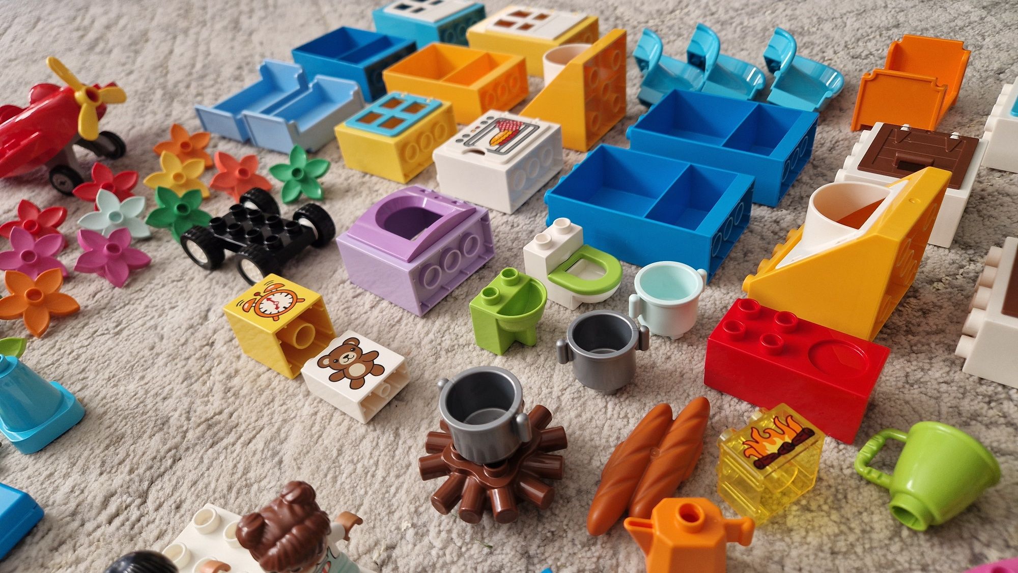OGROMNY zestaw Lego Duplo, dwa pudełka, płytka, dom, zwierzęta