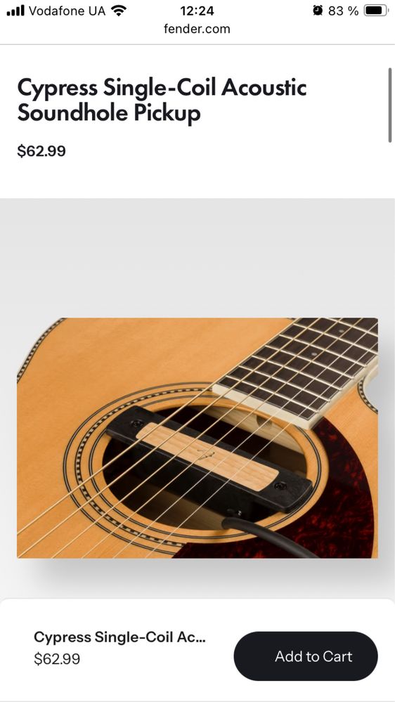 Fender Acoustic Guitar Pickup звукознімач для акустична гітара