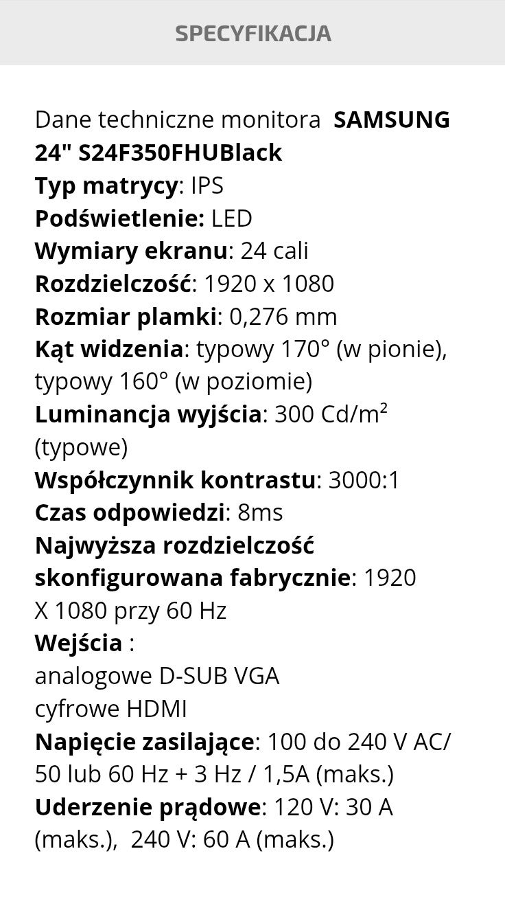 Monitor Samsung S24F350FHU