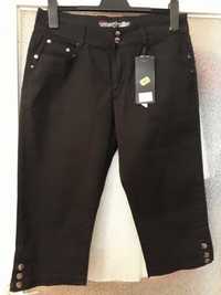 Nowe czarne spodnie jeans rozmiar 40 długość 3/4 rybaczki
