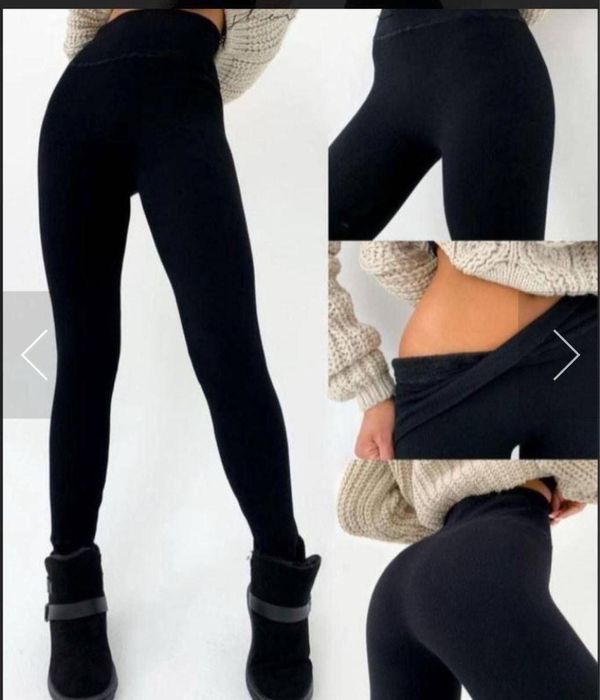 Женские зимние лосины с мехом 42-68 ЕСТЬ БАТАЛ черные ТЕРМО утепленные