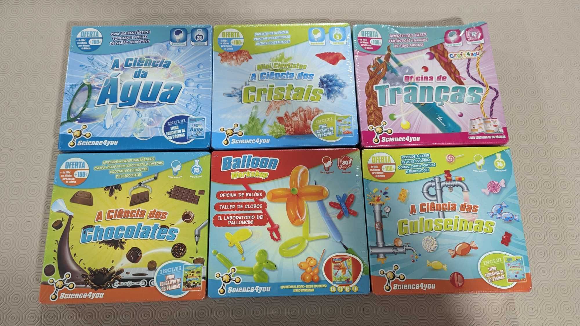 Vários jogos (tabuleiro, ciências e puzzles)