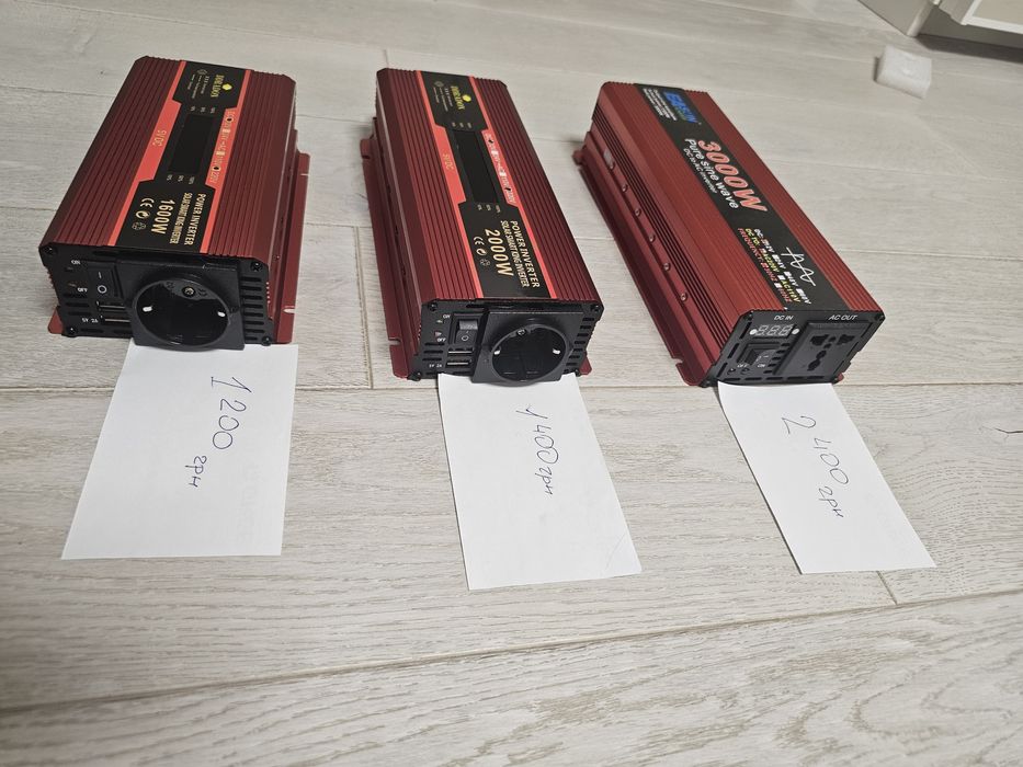 Інвертор 12в/24в -  220в  800, 1000, 2000, 8000 ват