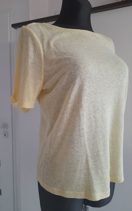 Bluzka delikatna cytrynowa flex len  44%, rozmiar M / L