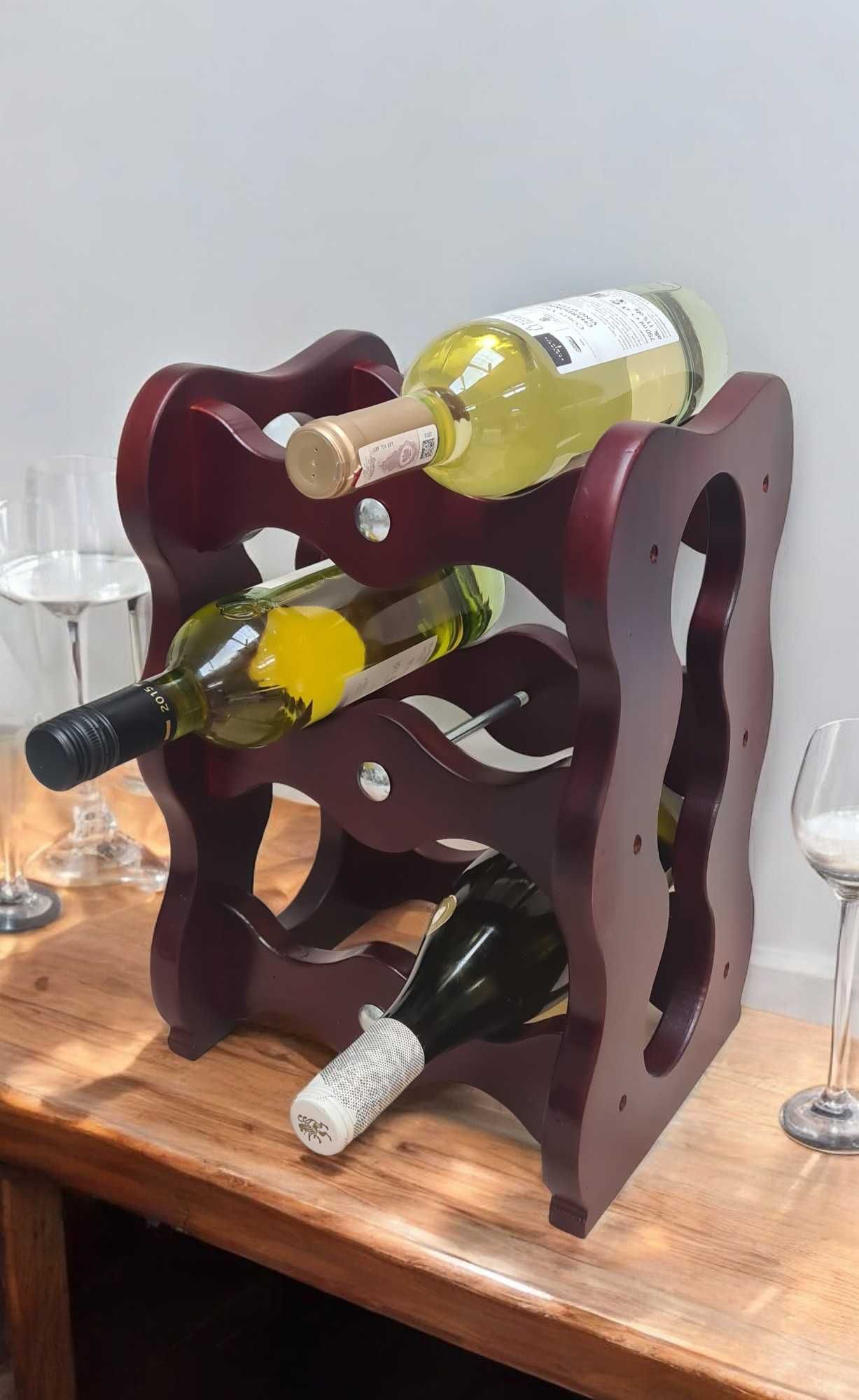 Stojak na wino - mahoń x6