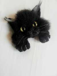 Чорний кіт брошка на Halloween, Черный кот брошь на Хэллоуин