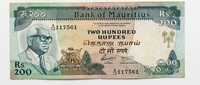 Banknoty Mauritius 200, 100, 50 rupii b. rzadkie